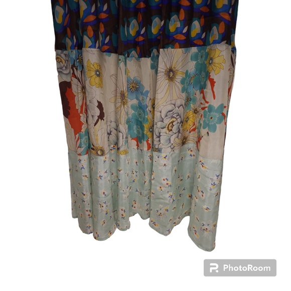 Johnny Was 100% Silk Boho Maxi Floral Skirt w/ Silk Lining Size Large - Picture 8 of 13